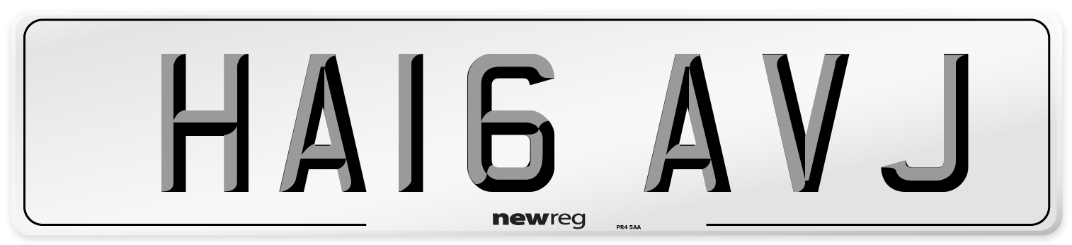 HA16 AVJ Number Plate from New Reg